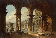 Hubert Robert Ancient Ruins Used as Public Baths oil painting reproduction